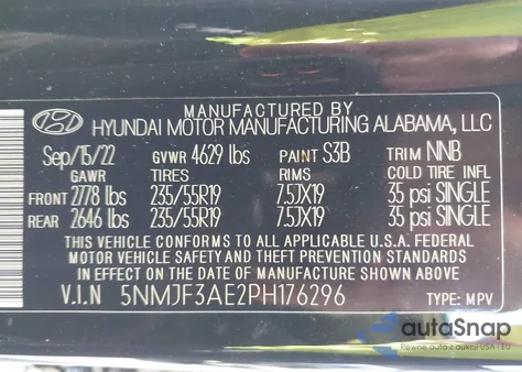 2023 Hyundai Tucson Sel from USA, damaged, VIN 5NMJF3AE2PH176296